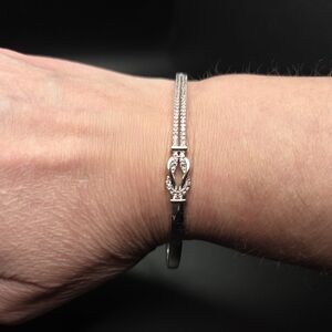 Brand New Sterling Silver 925 With 18K White Gold Plated Bangle Bracelet